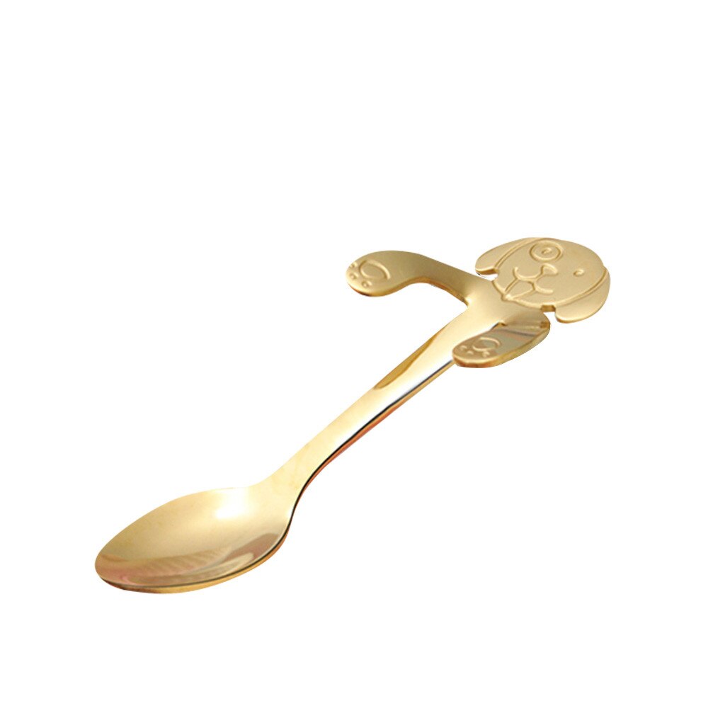 Cute Dog Spoon Long Handle Spoons Flatware Coffee Drinking Tools Kitchen Gadget Kitchen Restaurant Bar Supplies HX0619: d
