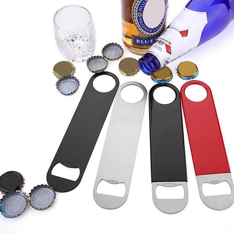 Kitchen Unique Large Flat Speed Bottle Cap Opener Remover Bar Blade Home Hotel Beer Bottle Opener Stainless Steel
