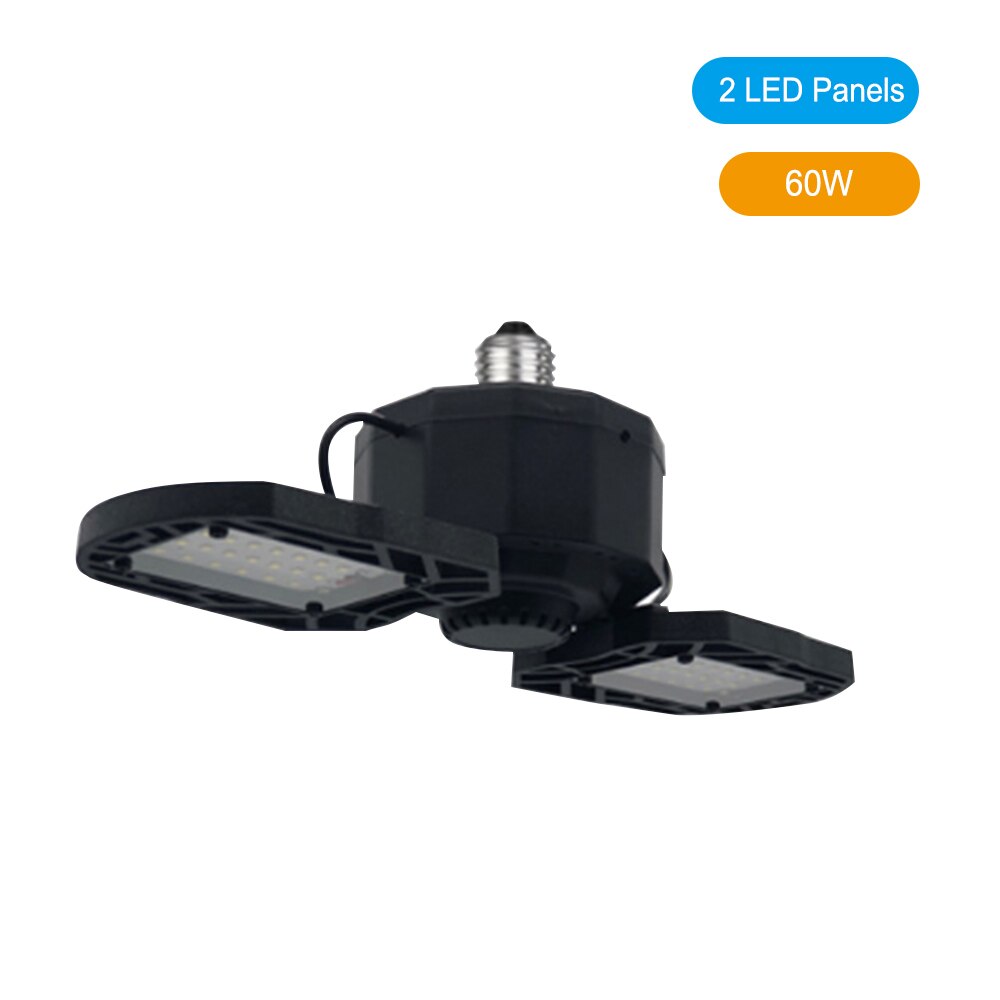 Superkirkas teollisuusvalaistus 30-120w e27 led tuuletin autotallin valo 6000lm 220v 6000k led high bay teollisuusvalaisin työpajaan: Musta 2 led 60w