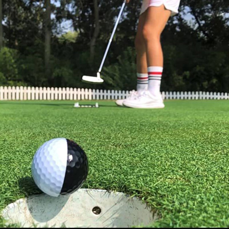 3pcs Golf Balls Set Long Distance Black And White 2 Layer Ball Golf Training Accessories For Putters