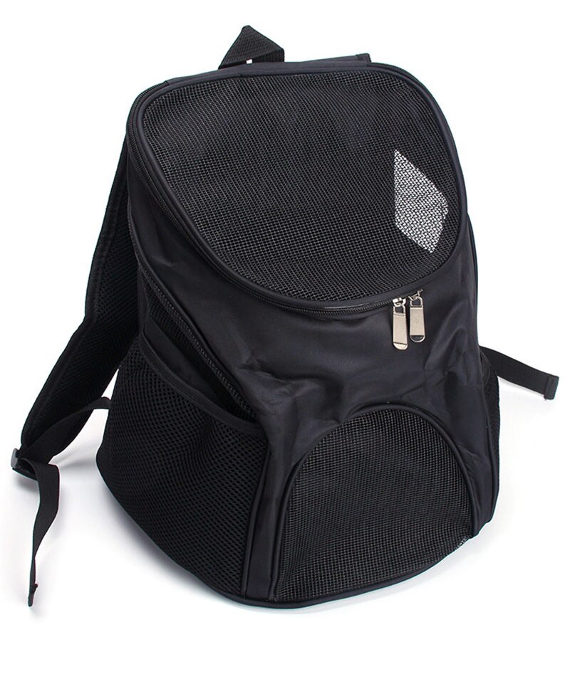 Bolsa portadora de Gato portátil para perros, malla transpirable, para viajes al aire libre, mascotas, mochila de doble hombro para perros pequeños: Black