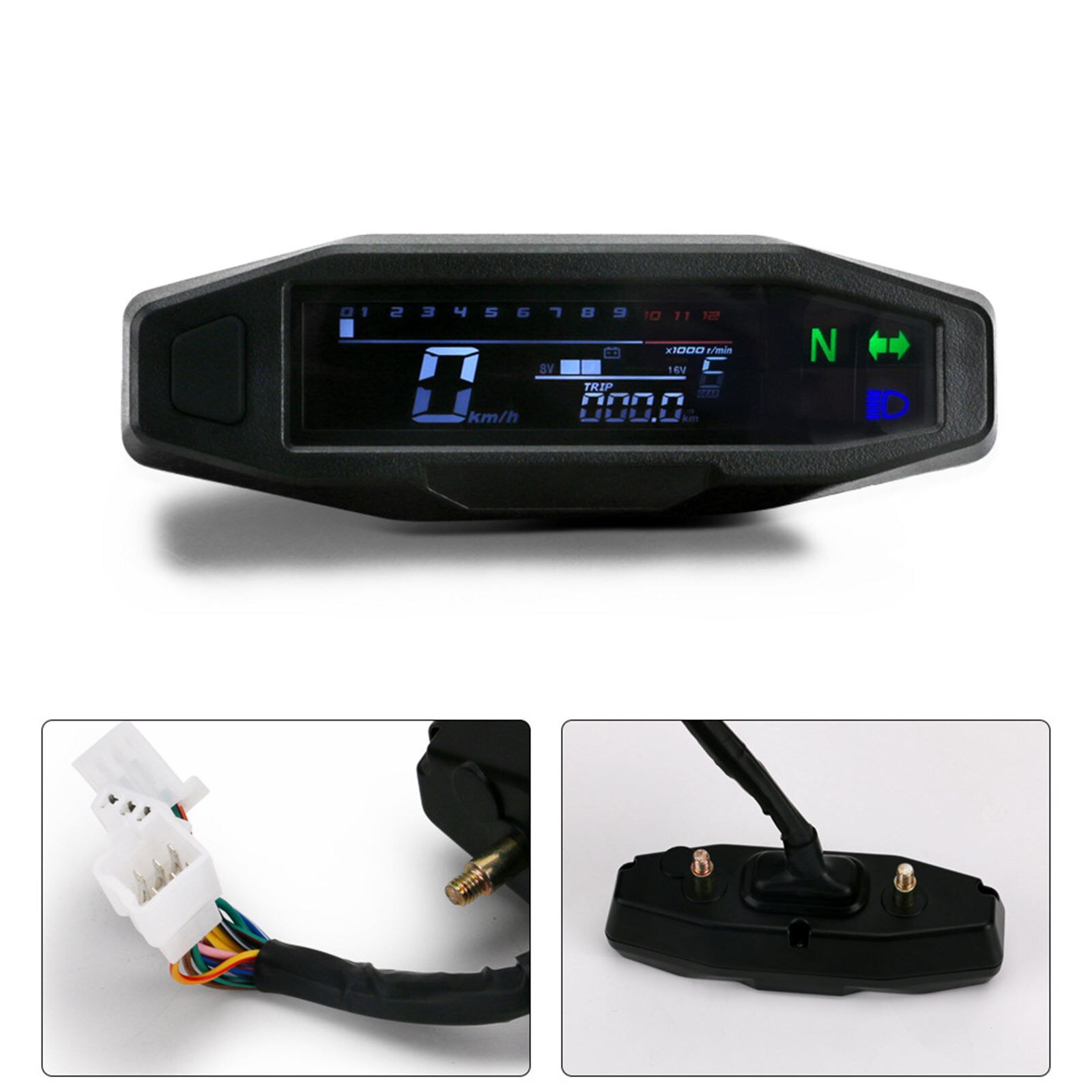 Universele Motorcycle Lcd Digitale Snelheidsmeter Kilometerteller Backlight Motorfiets Kilometerteller Voor Motorfiets Meter 12000Rpm