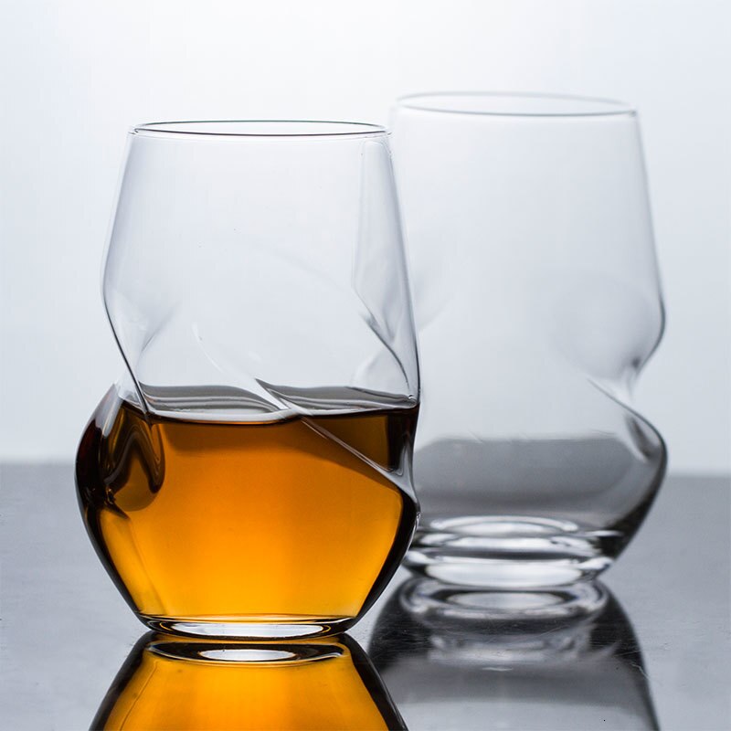 Amerikaanse Creativiteit Dubbele Helix Spiraal Ouderwetse Whisky Glas Artistieke Modellering Chivas Whisky Wijn Glazen Tumbler Charms