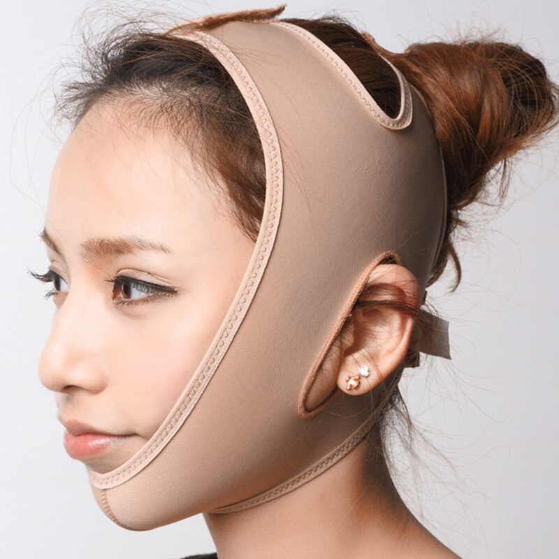 Bande élastique pour lifting du visage, 1 pièce, bande amincissante pour réduire le Double menton, pour femmes: Kaki / M
