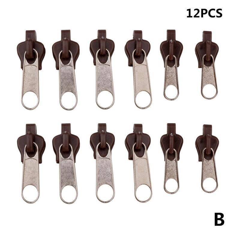 12 Stks/set Instant Zipper Universal Instant Fix Rits Reparatie Kit Vervanging Zip Slider Tanden Rescue Ritsen Voor Naaien: B2