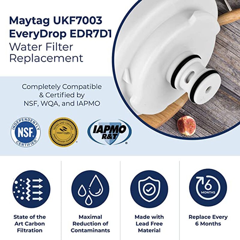 UKF7003 Refrigerator Water Filter, Compatible with Maytag UKF7003, UKF7002AXX, WF288, EDR7D1 2 Pack