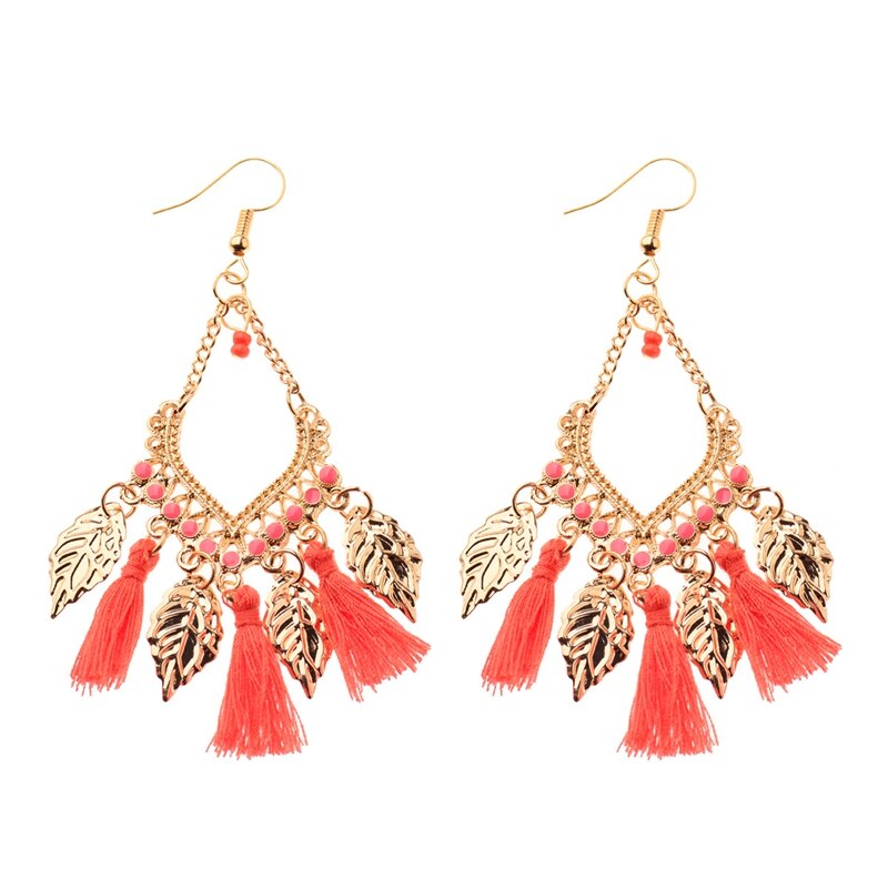 Ethnic Bohemian Dangle Long Fringes Retro Tassel Earrings Tribe Statement Rhombus Earrings For Women Party Jewelry: Style 2