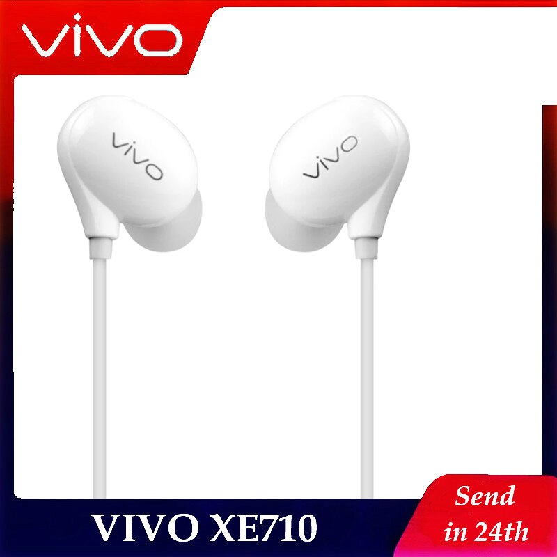 Vivo xe710 fones de ouvido caixa de armazenamento hi-fi som com 3.5mm plug fio controlador fone ouvido para vivo x9plus x20 x21 x23 nex