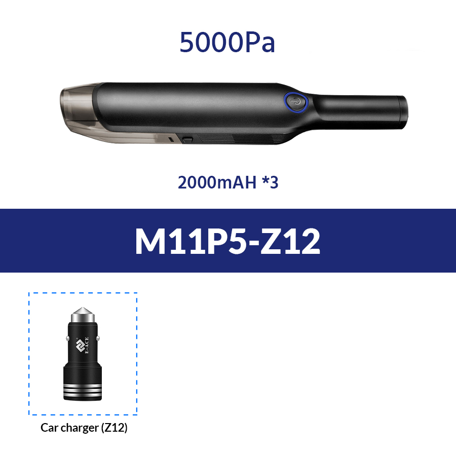 E-ACE Car Vacuum Cleaner Portable Wireless Handheld Car Vacuum Auto Aspirador Coche for Car Interior & Home & Computer Cleaning: M11P5 - Z12