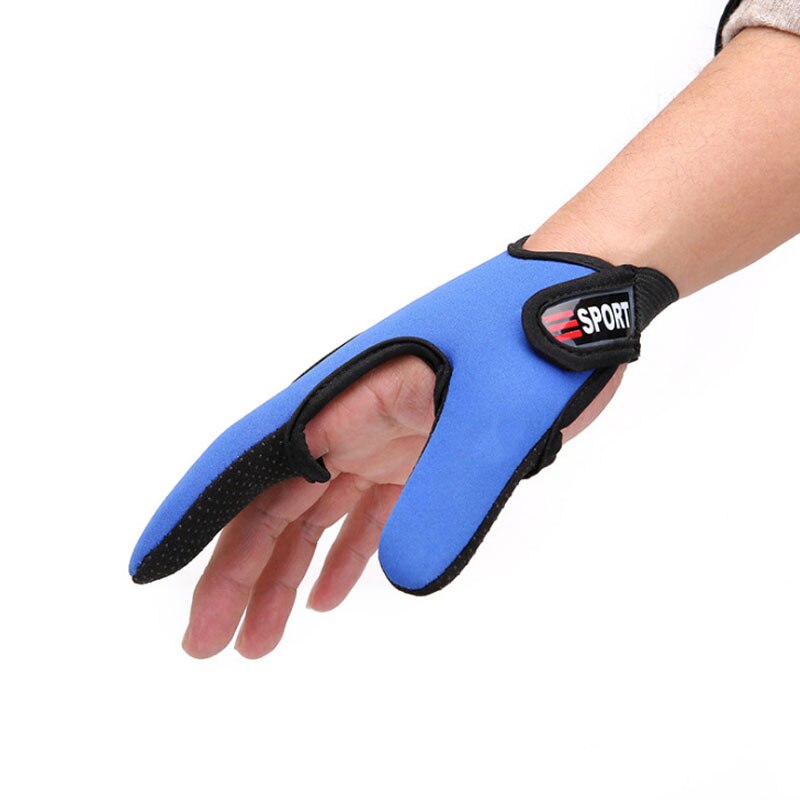 Guante Protector de Pesca para el dedo, 2 dedos de protección, para hombre, para Surf, pesca con mosca, antidesgaste, transpirable, accesorios de aparejos: Right hand Blue