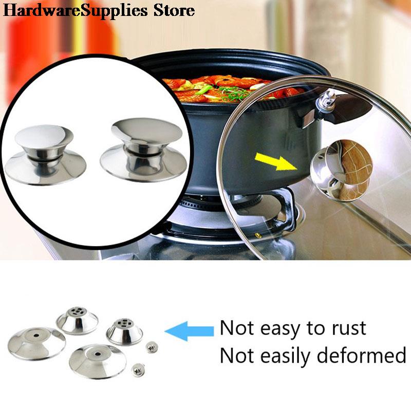 2Pcs Vervanging Pot Deksel Knoppen Rvs Pan Cover Handvat Wok Deksel Grip Kookgerei Accessoires