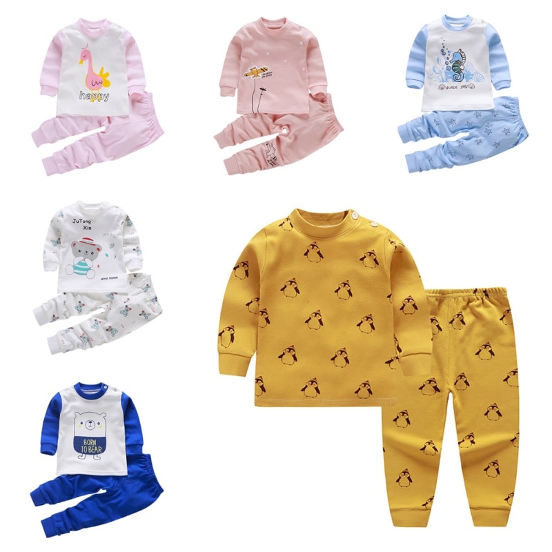 Los niños pijama ropa de bebé conjunto niños ropa de dormir de dibujos animados de algodón de otoño Pijamas ropa de niños niñas Pijamas conjunto 0-7year