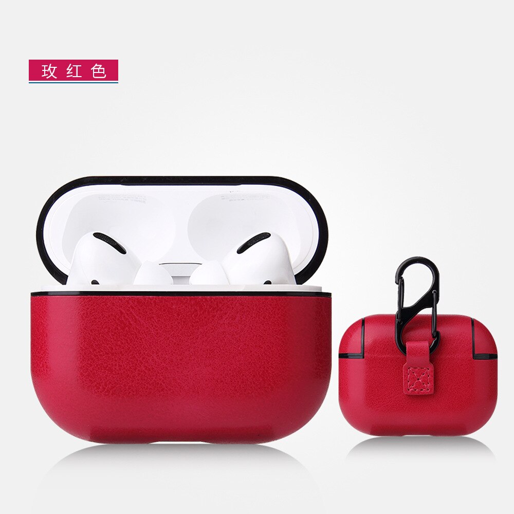 10 Stks/partij Pu + Pc Case Voor Airpods Pro Case Voor Airpods Pro Case Cover Oortelefoon Case Voor Air pods Pro 3 Draagtas: Rose red