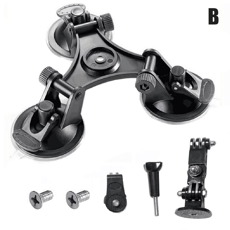Soporte de montaje para coche con Triple ventosa, para DSLR, GoPro, Hero, Osmo Action, QJY99: b