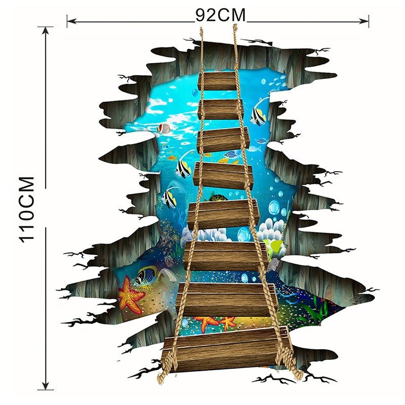 Removable Self-Adhesive Waterproof 3D Wall Decor Decals Floor Stickers For Kids Bedroom Ceiling Living Room Nursery Decor: A4