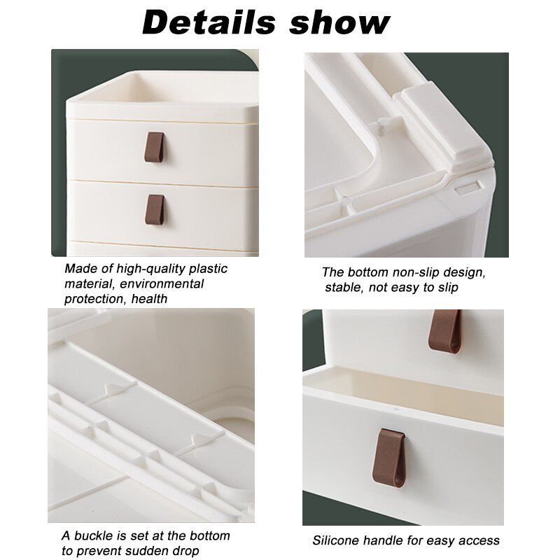 1Pc Multi-layer Plastic Drawer Storage Box Dust-proof Desktop Cosmetics Container Sundries Organizer