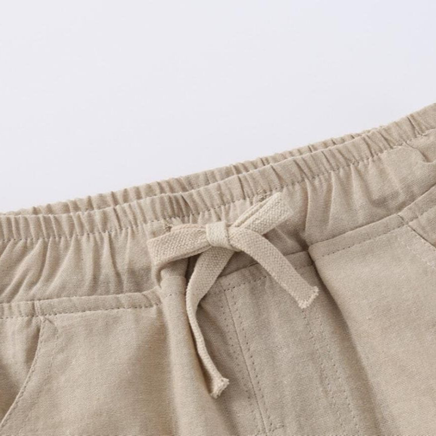 Summer Cotton Baby Boys Shorts Teenager Kids Casual Clothes Children Simple Loose Pants Solid Color 2-7 Years