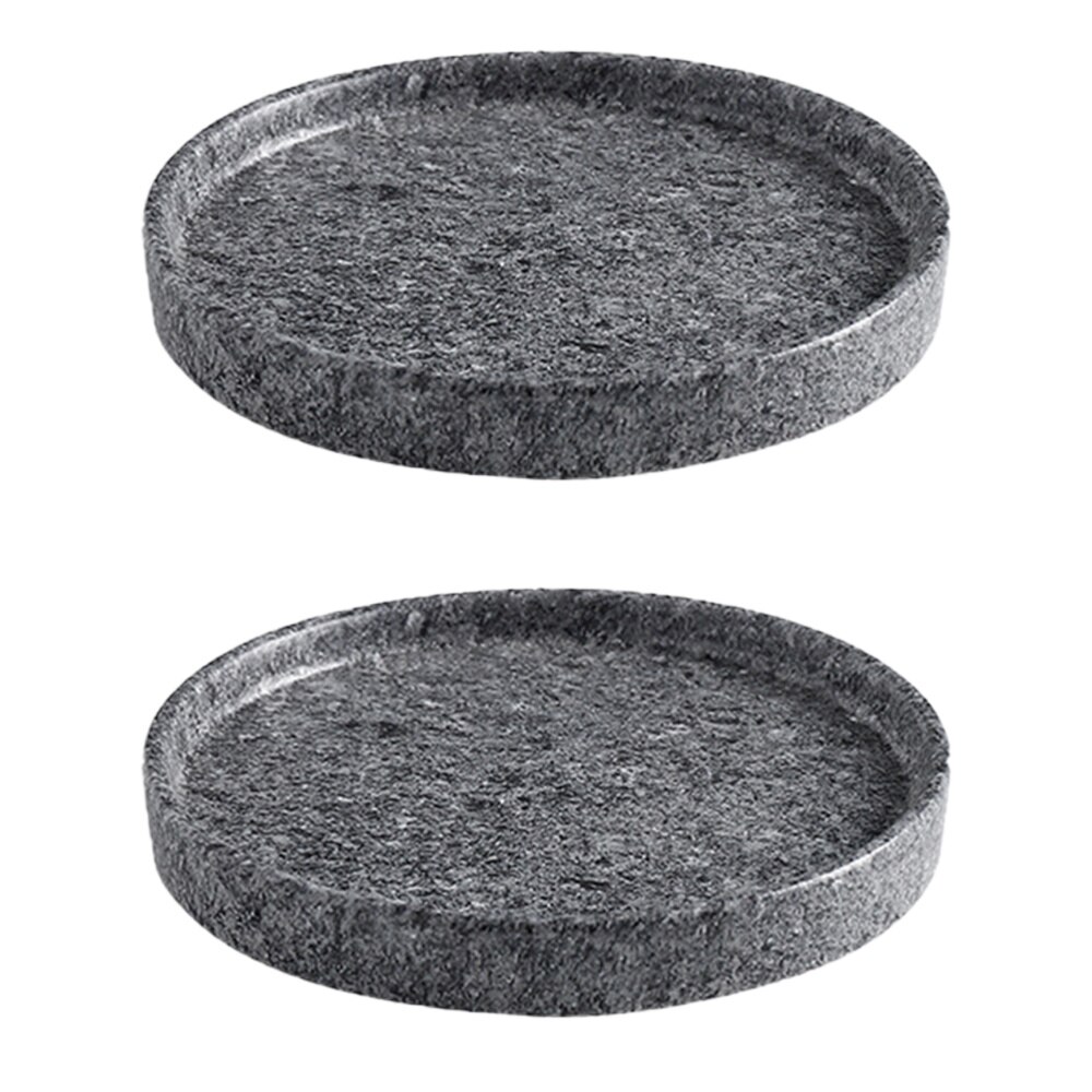 Bandeja de goteo para macetas, Base de cerámica con de cemento para maceta de jardín y balcón, color gris, 11,5x11,5x1,5 cm, 2 uds.: Grey