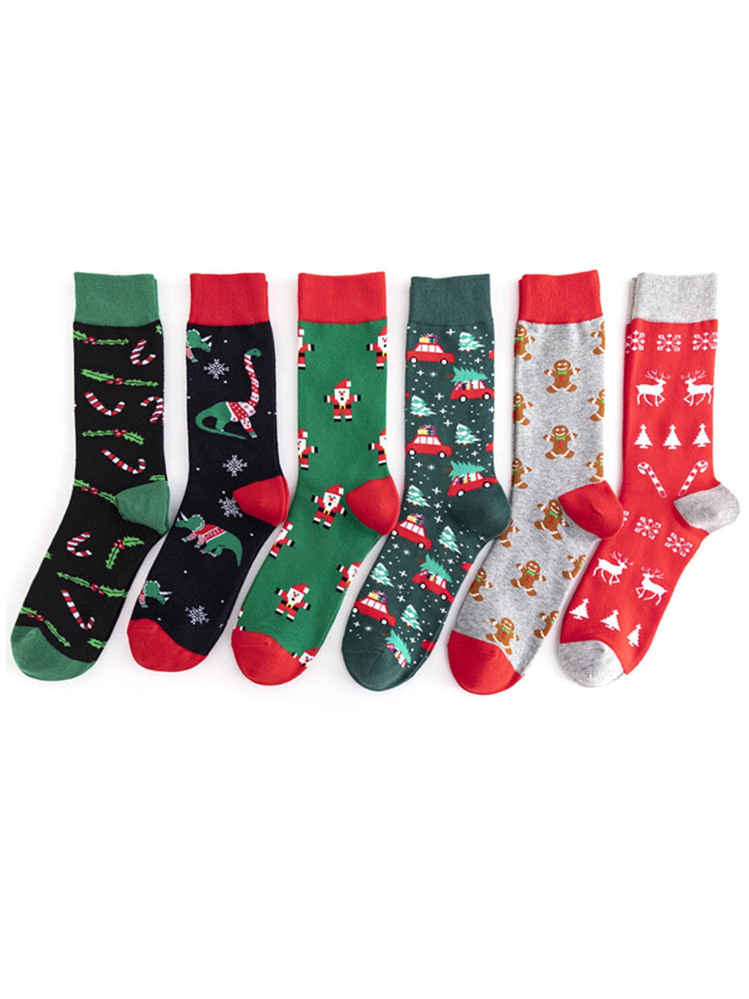 Hommes chaussettes de noël dessin animé imprimé dinosaure cerf côtelé fermeture nouveauté vêtements accessoires