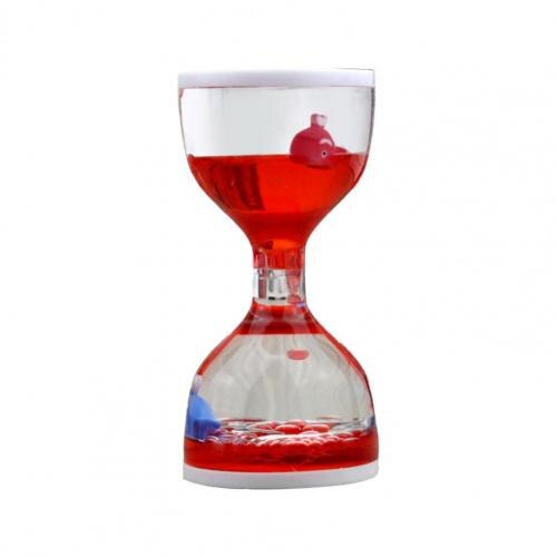 Marine Dier Acryl Zandloper Timer Vloeibare Olie Zandloper Olie Druppelen Zandloper Olie Druipen Drijvende Vloeibare Olie Kids Speelgoed: Rood