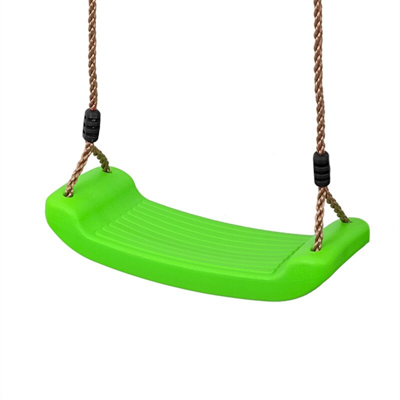 Hoogte Verstelbare Touwen Regenboog Kinderen Outdoor Swing Plastic Tuin Swing Kids Opknoping Seat Speelgoed Gebogen Boord Swing Stoel: Groen