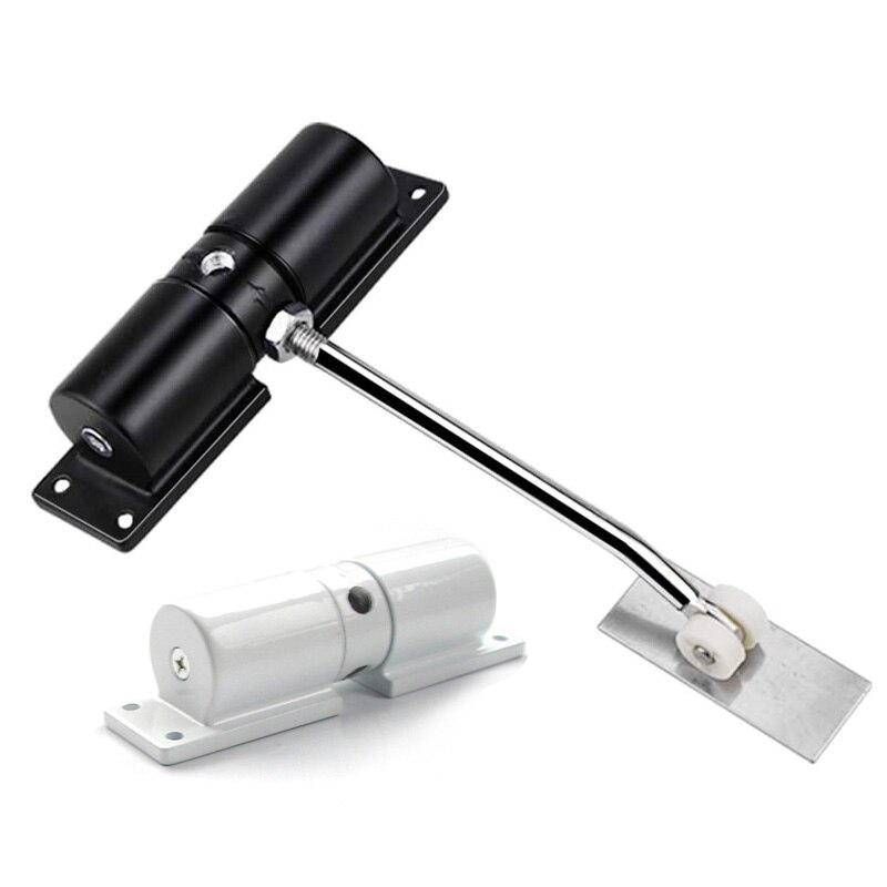 Brand Door Closer Automatic Adjustable Closers Light Duty Zinc Alloy Spring Door Closer（Black, white）