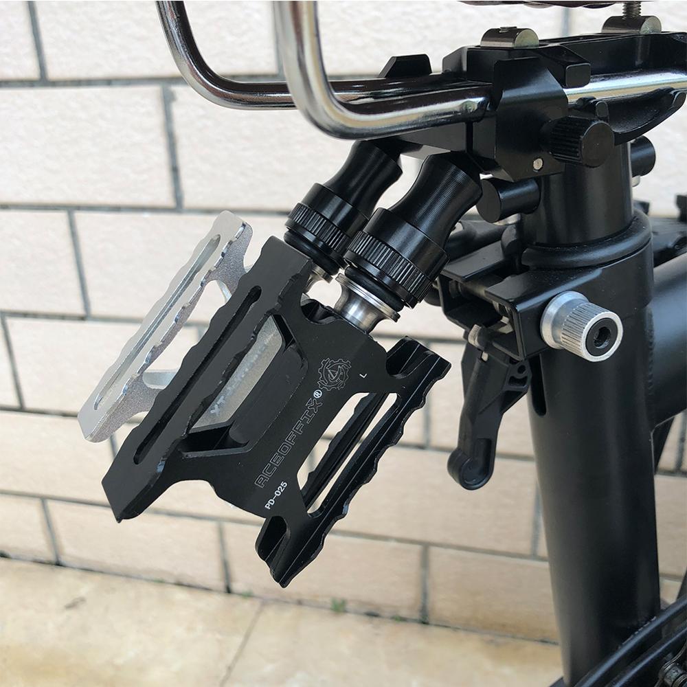 Twtopse hurtig frigivelse pedalholder adapter til brompton foldecykel sadelpedaler monteret til mks ezy aceoffix cykelpedal