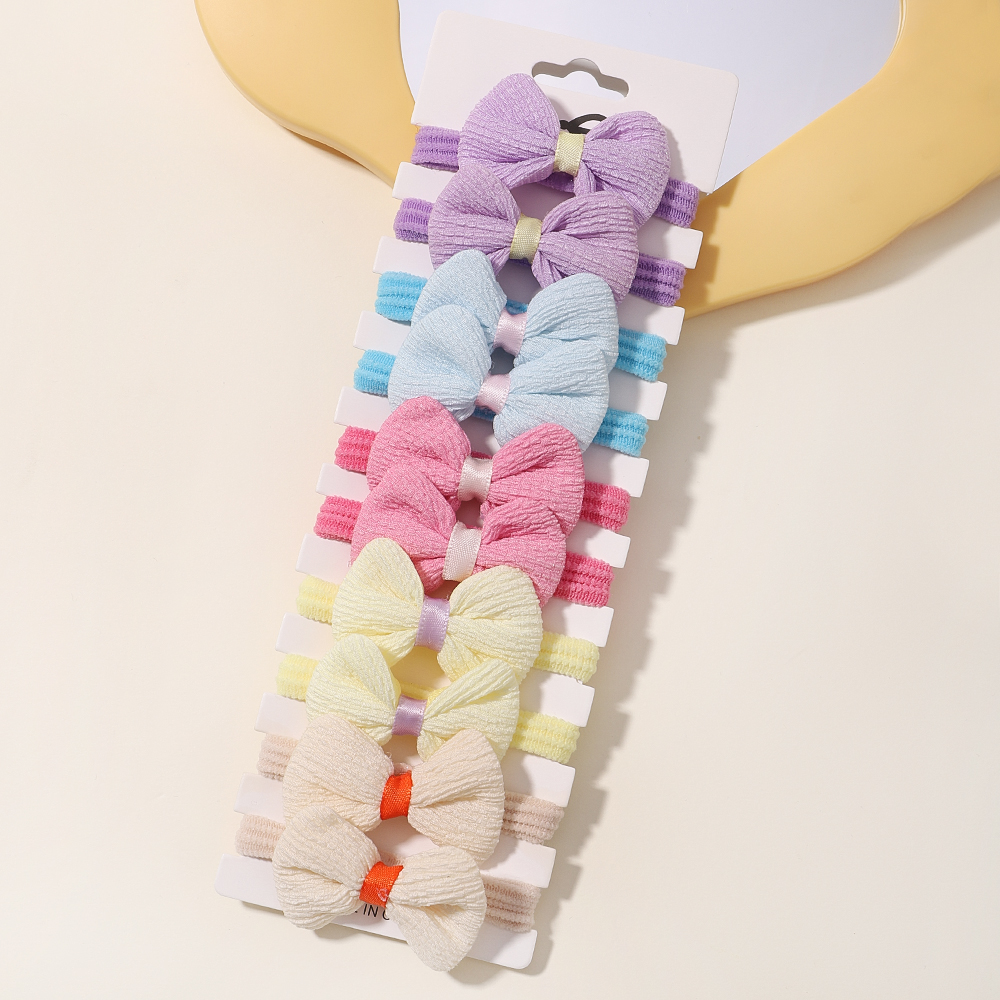 Anneau de cheveux avec nœud doux pour bébés filles, 10 pièces, bandes élastiques en caoutchouc, accessoires pour cheveux pour enfants, cravate, support queue de cheval, coiffure