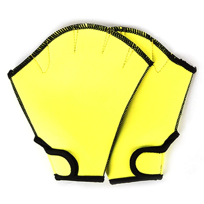 Schwimmhäuten Schwimmen Handschuhe Aquatische Traning Paddel Wasser Widerstand Tauchen Hand Paddel für Schwimmen Tauchen Ausbildung: Yellow / S