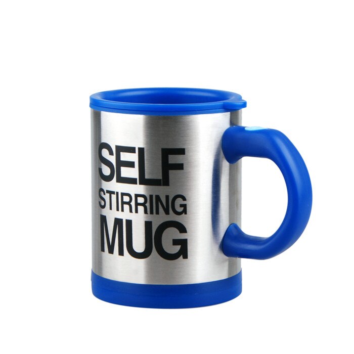 Koffie Mok 400ml Rvs Zelf Roeren Mok met Deksel, automatisch Mengen Lui Koffie Cup voor Kantoor: Blauw