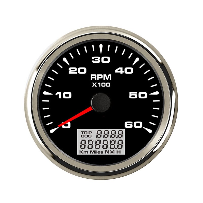 85mm Boat Tachometer Sensor with LCD Hourmeter 6000 RPM for Diesel Gasoline Engine Marine Car Tacho Meter 7 Color Backlight: 6K-BS