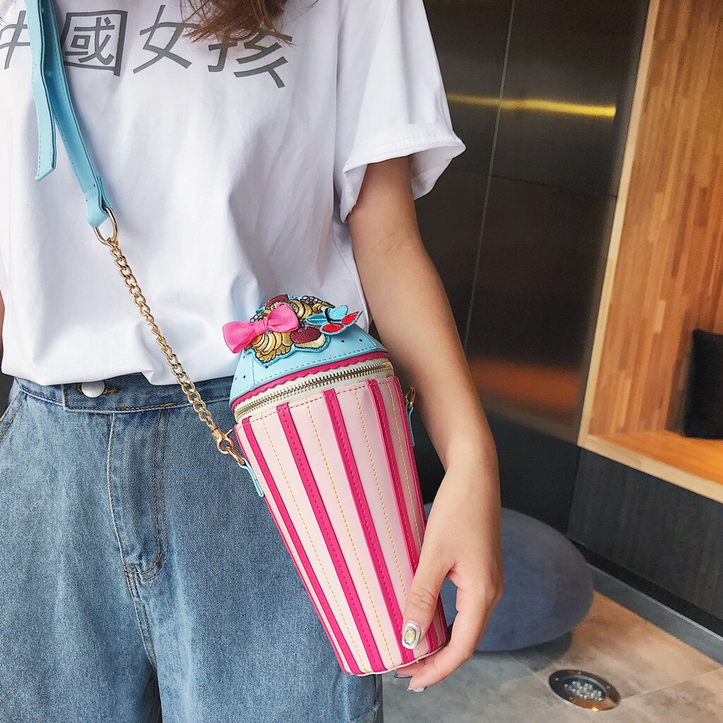 Women Ice Cream-Like Leather Crossbody Bags Lovely Mulit Style Trend Weird Bag Portable Single Shoulder Bags YL4