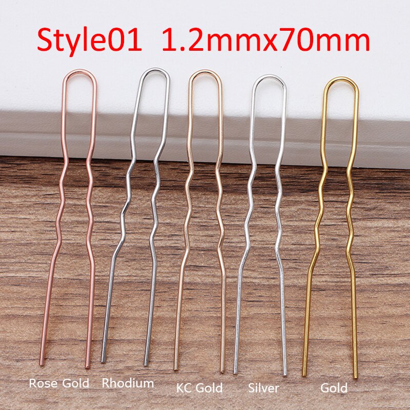 50Pcs Haar Stokken U-vorm Haarspelden Naalden Instellen Accessoires Voor Vrouwen Sieraden Bulk Hoofd Sieraden Maken Diy