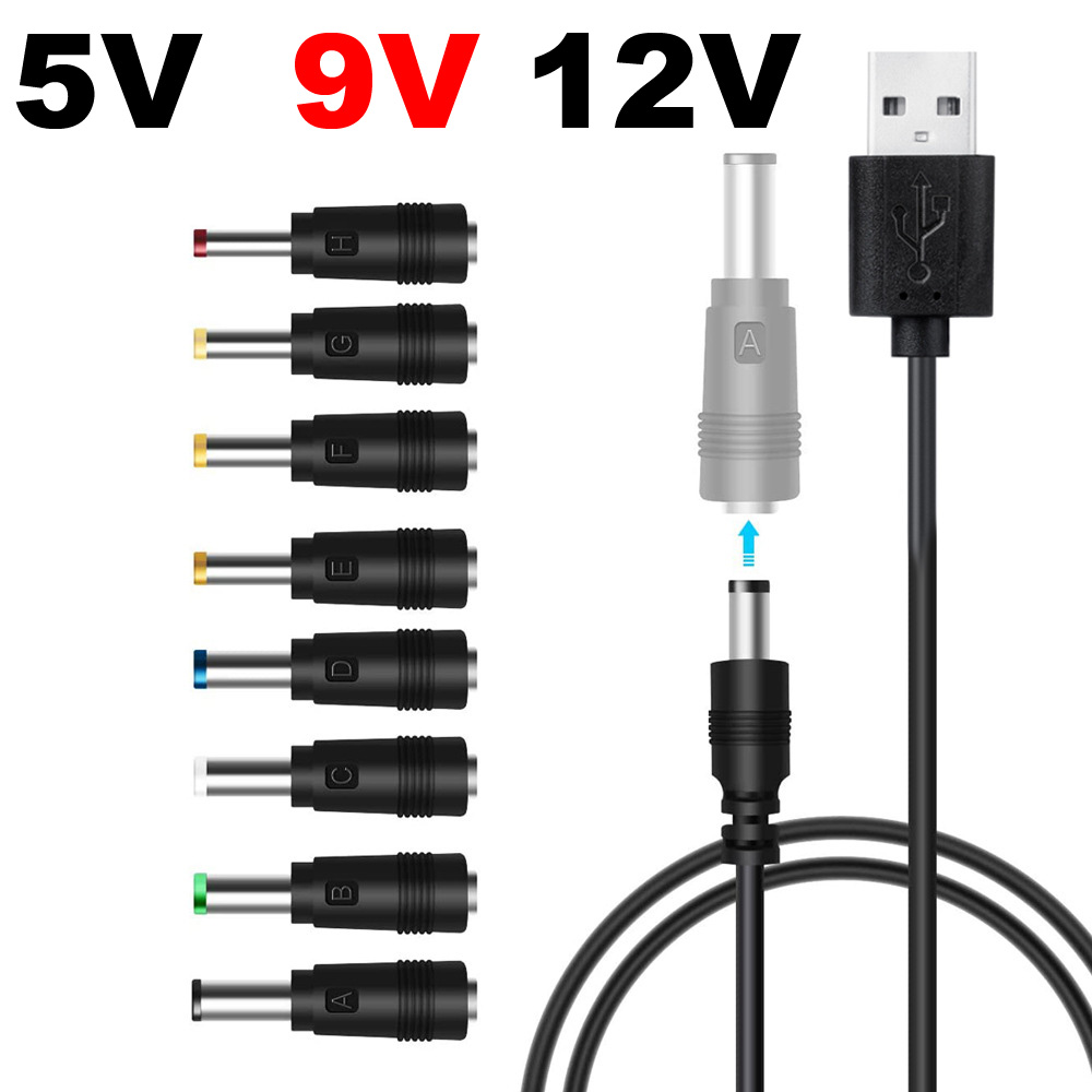 Universal 5V 9V 12V USB a DC Cable de alimentación USB Jack Cable de carga conector 55*25 para enrutador Mini ventilador altavoz cámara