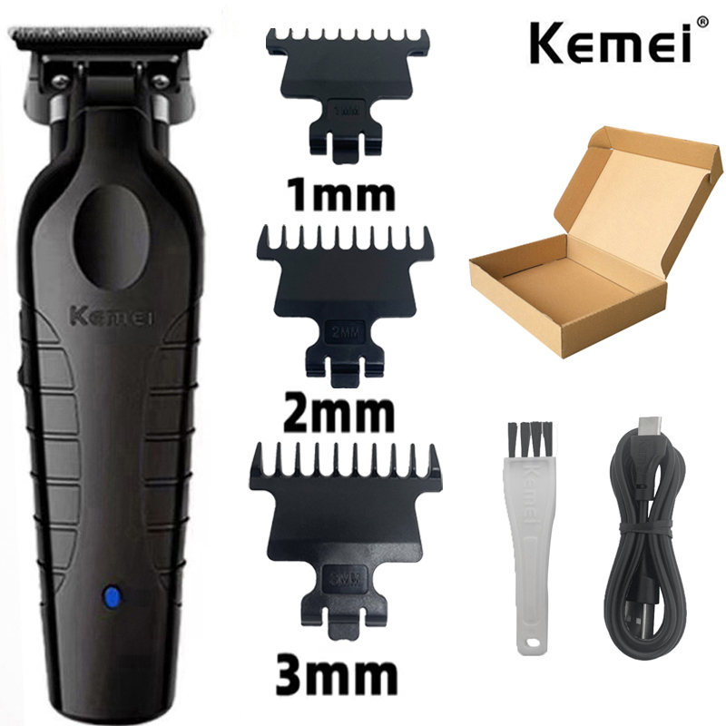 Kemei 2299 barber trådløs hårtrimmer 0mm elektrisk klippemaskin med null mellomrom, elektrisk finishklipper: Default Title