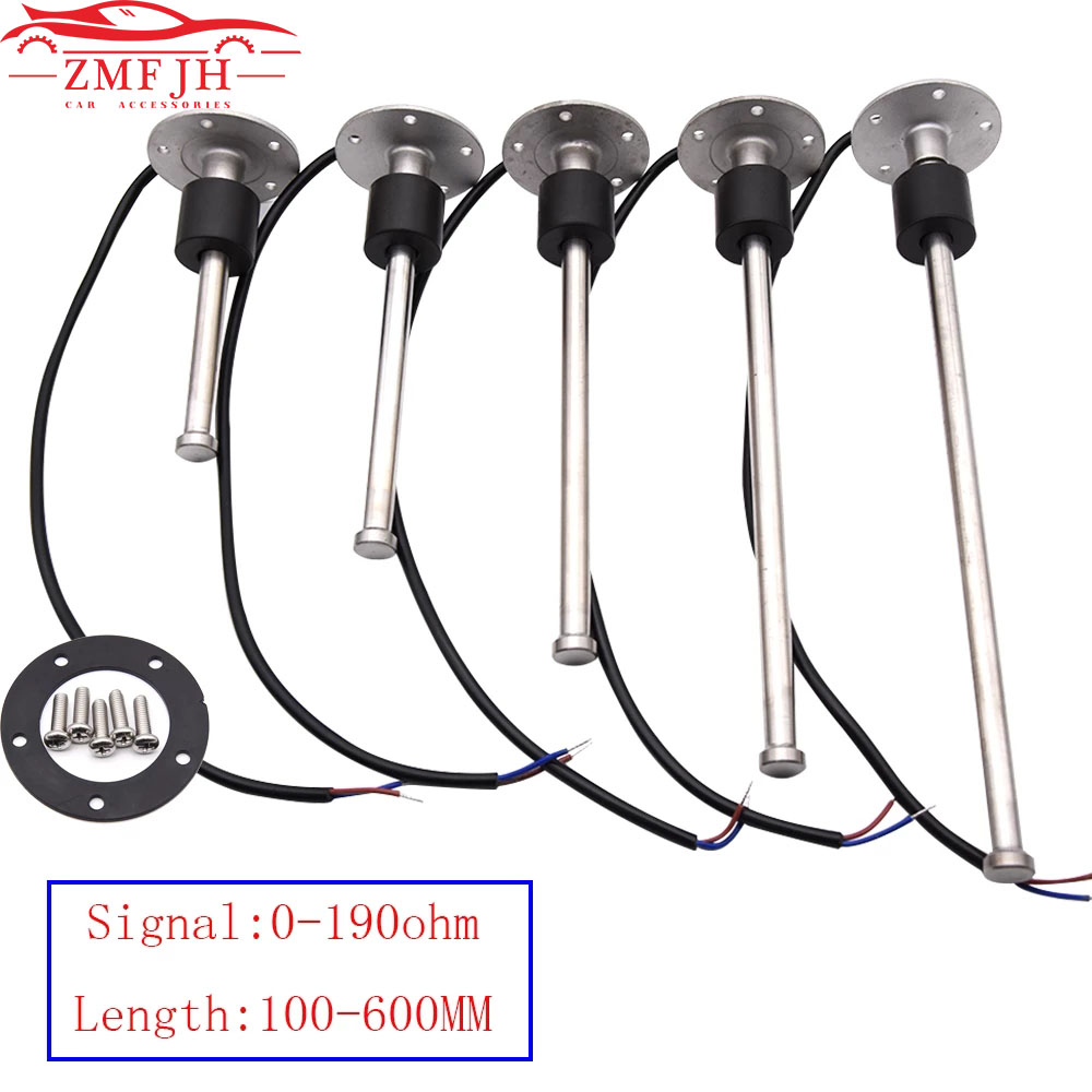 0-190Ohm Fuel Level Sensor 100MM 125MM 150MM 200MM 250MM 400MM Oil Liquid Tank Fuel Sending Unit Water Level Sensor For Gauge