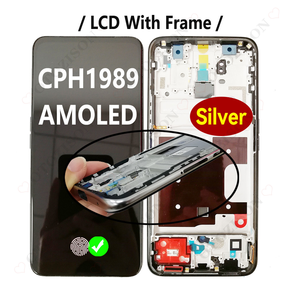 AMOLED LCD Mit Rahmen Für OPPO Reno 2F Reno2 F CPH1989 Anzeige Bildschirm berühren Digitizer Sensor Montage Reno2F LCD Ersatz: Orange verrotten