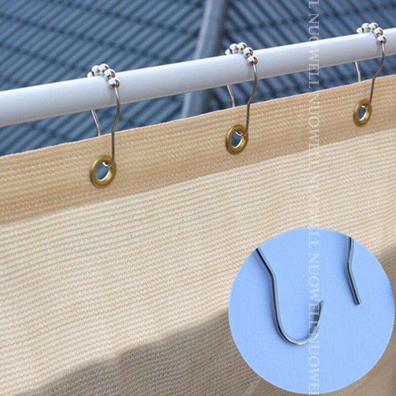 Crochet de rideau de douche en acier inoxydable, 12 pièces, , pour pare-soleil, fenêtres, Silence lisse, accessoires pour ombrage
