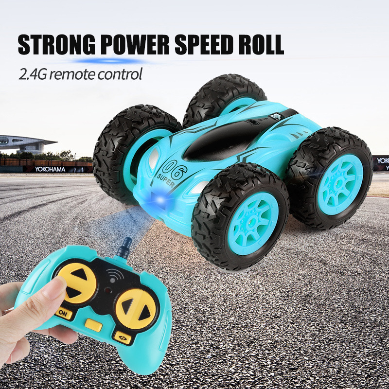 Remote control high-speed double-sided special effects rock crawler mini light bomb four-wheel stick jump