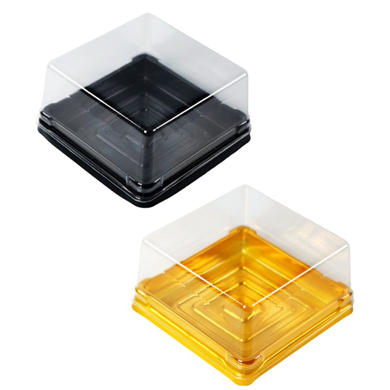 50 Pcs Mini Vierkante Maan Cake Container Trays Verpakking Houder Wedding Party Favor Dozen 50G Mooncake Ei-dooier Doos