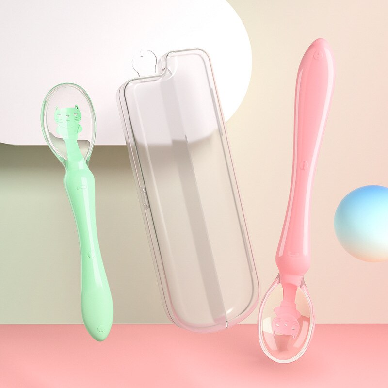 2 Packs Food Grade Silicone Baby Feeding Spoons Babies Infants Toddlers Self Feeding Training Spoons Baby Utensils: Yellow