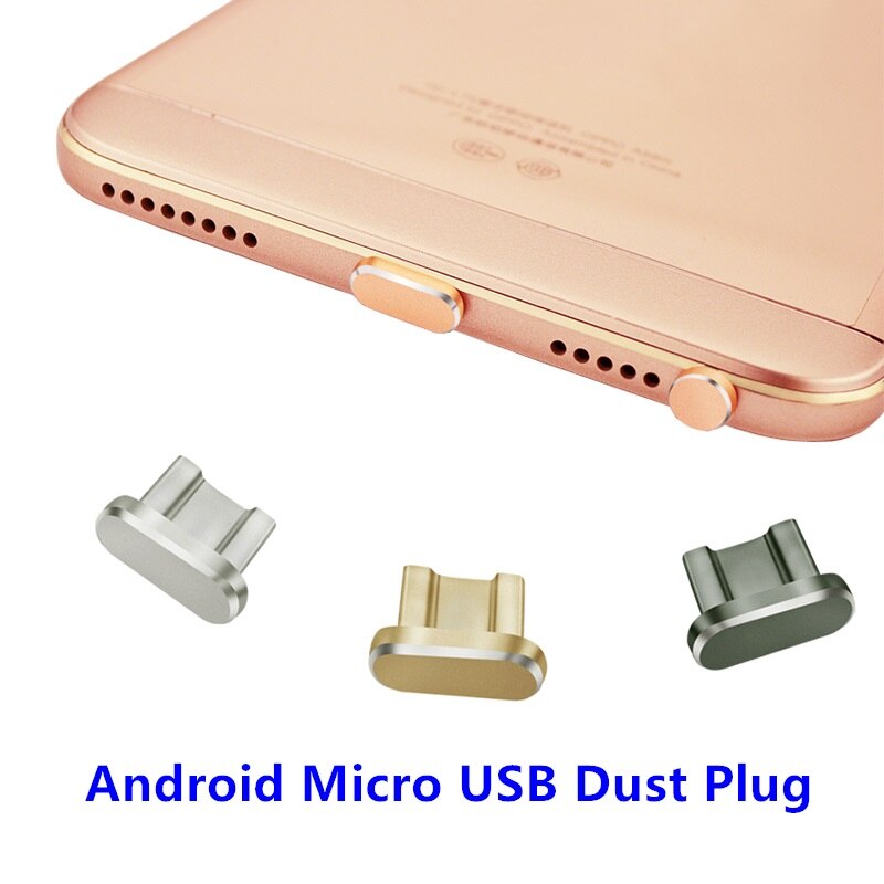 Metal micro usb opladningsport støvstik android mobiltelefon 3.5mm headset prop hente kort pin