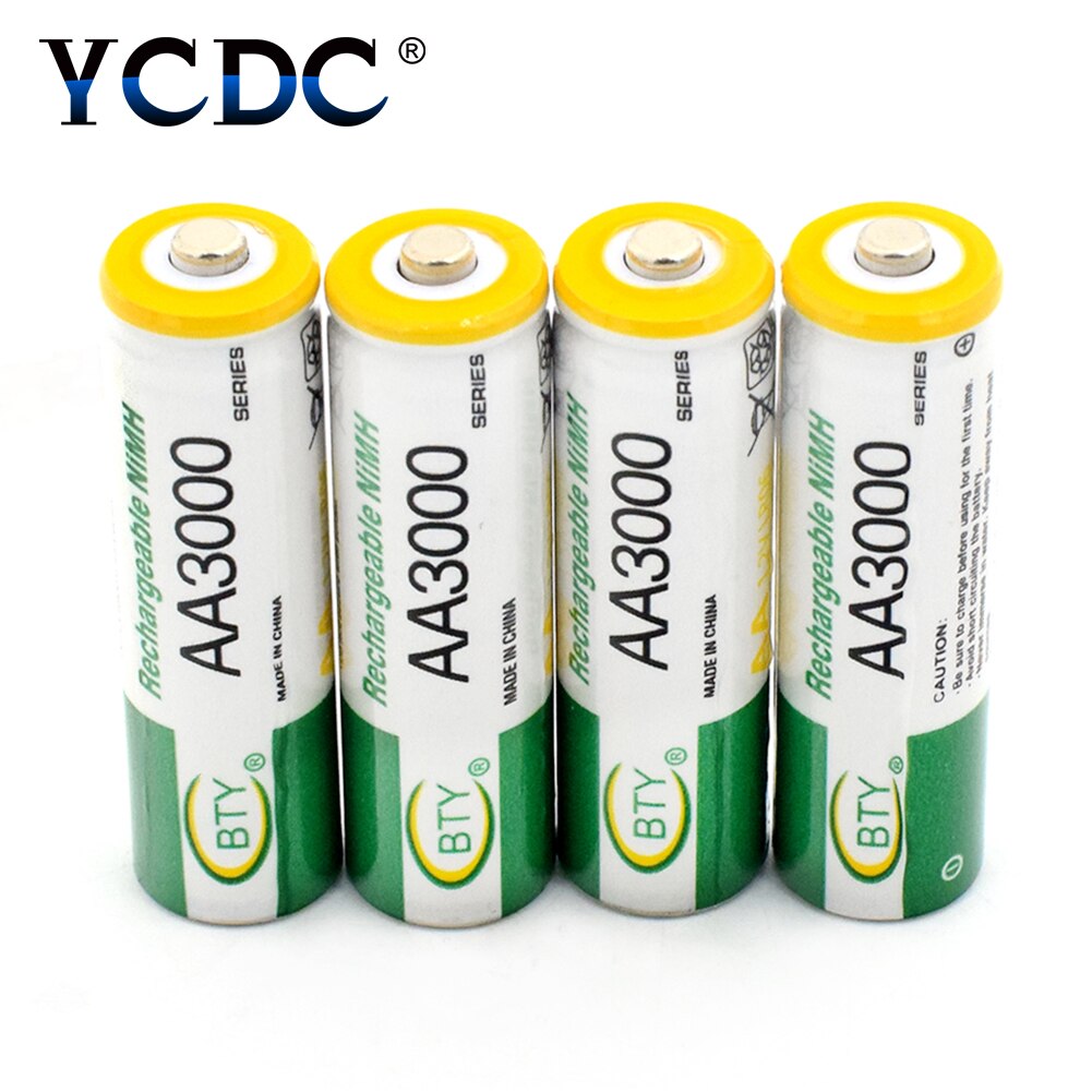 Ycdc Laagste Prijs Aa Oplaadbare Batterij Bty Aa LR6 HR6 Kaa 3000Mah Ni-Mh Oplaadbare Batterij Multifunctionele Power