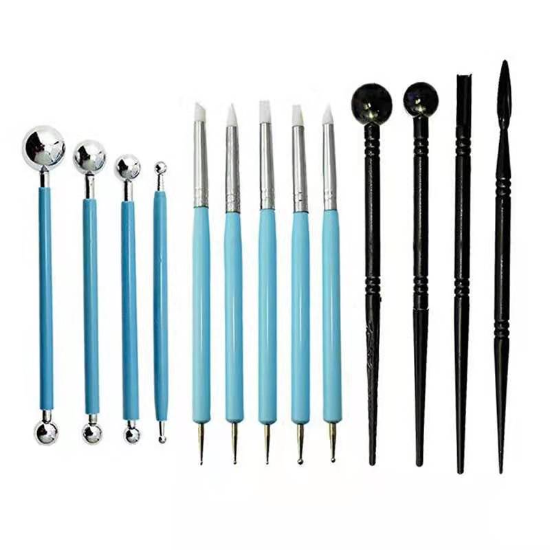 Polymer Clay Tool 4pcs/set Stainless Steel BJD Molding Ball Stylus Paper Flower Petal Make pottery tools: 13set
