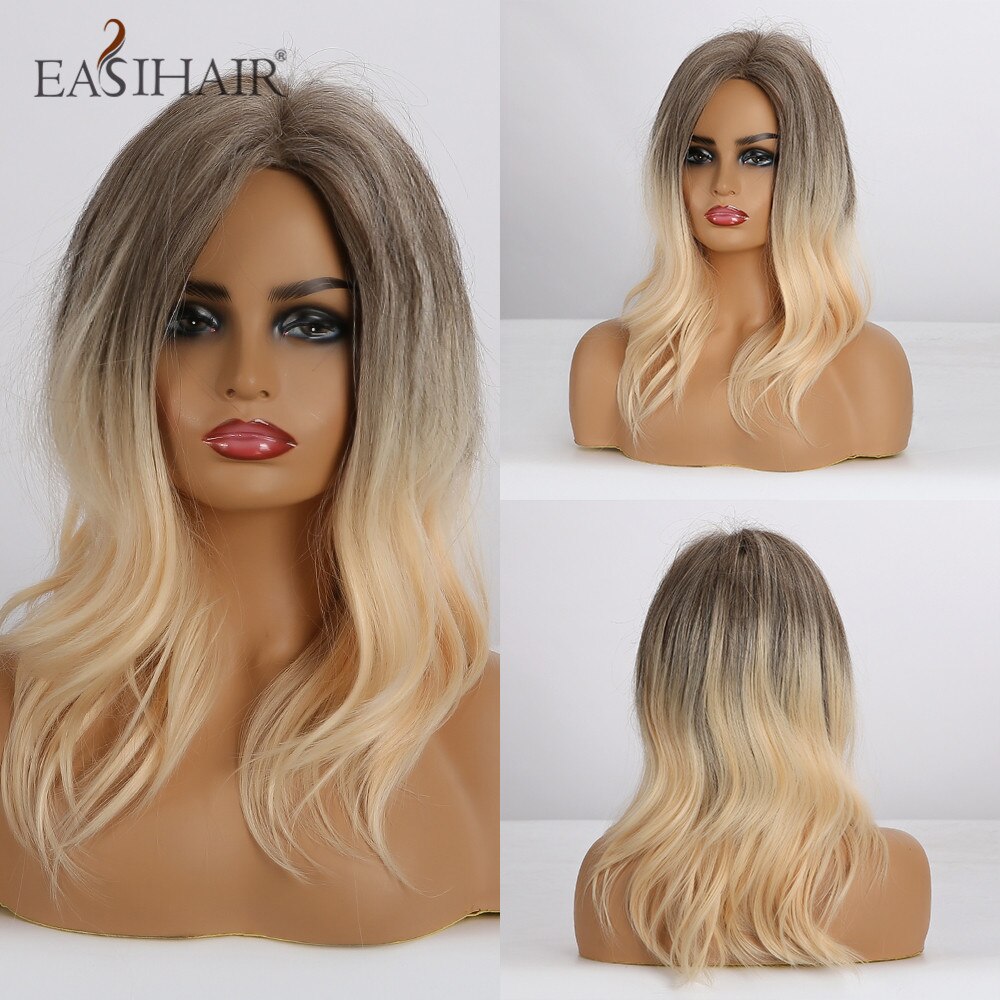 EASIHAIR Synthetic Wigs for Women Grey Short Wigs with Bangs Layered Natural Hair Wigs Daily Bob Hairstyle Wig Heat Resistant: lc263n-1
