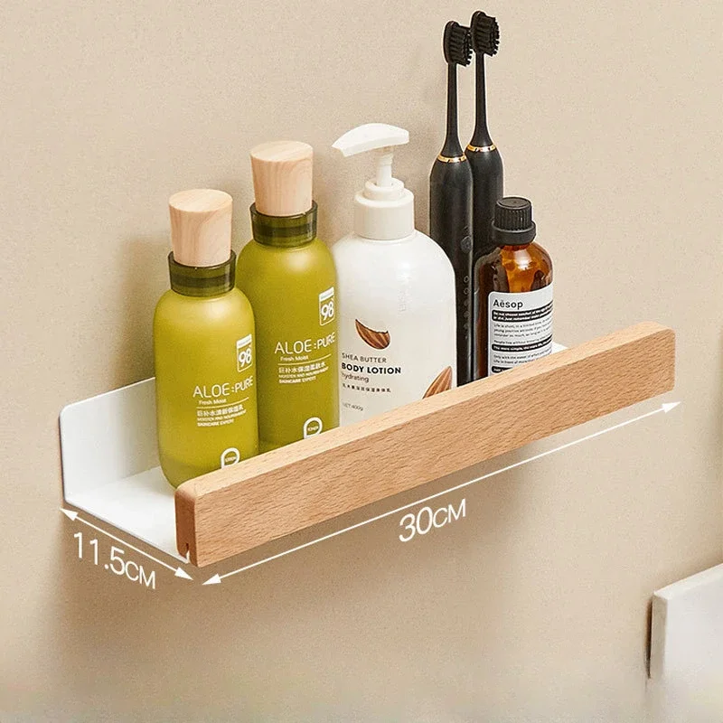 Badezimmer-Handtuchhalter aus Holz, Badregal-einstellen, Dusch-Organizer-Regal, Zauberstab-Badewannenregal aus Holz, Eckregal für Waschraum, Haartrocknerhalter: Licht Grau