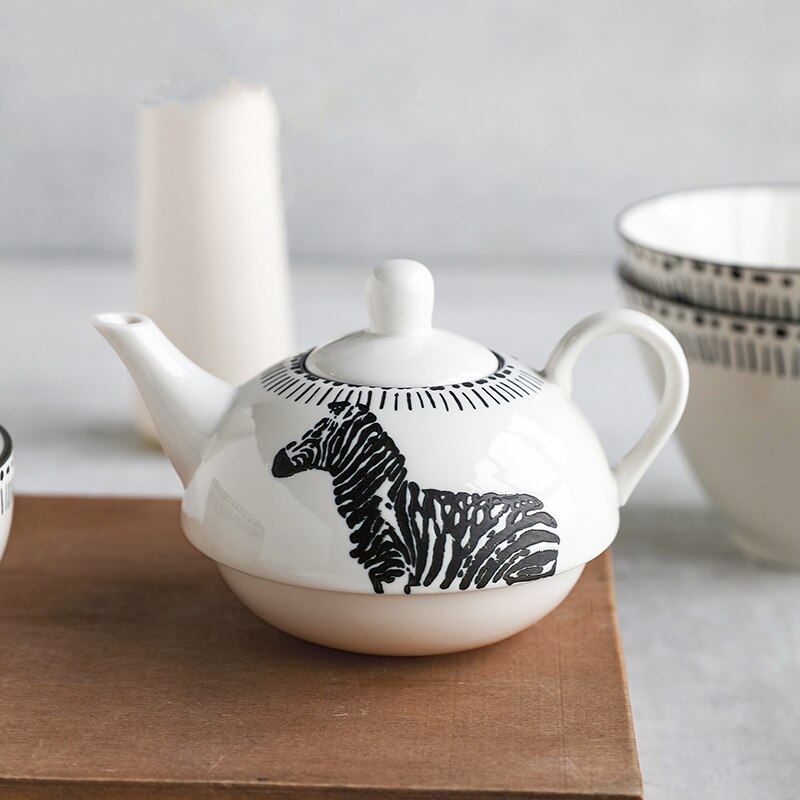 Vatten kopp te kaffe uppsättningar, te separat keramisk te set vattenkokare kruka kopp set te kopp mugg vattenkokare zebra hushållsartiklar: Default Title
