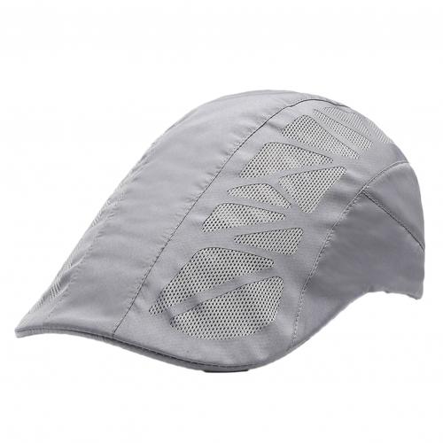Mannen Baret Caps Mode Effen Kleur Toevallige Zomer Herfst Mesh Ademend Anti Zon Baret Outdoor Vissen Hoed Cap Ademend hoeden: Grey