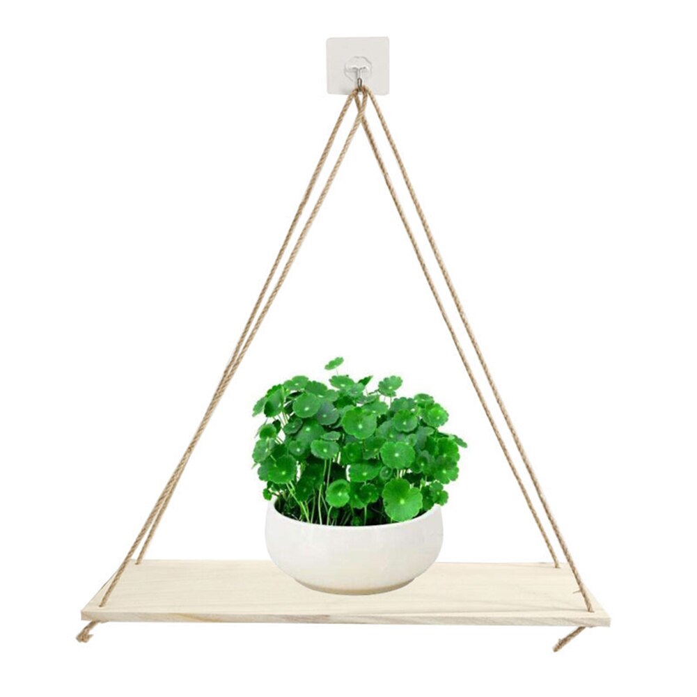 Maceta colgante de madera para pared, estante de almacenamiento para flores, decoración para el hogar y el jardín