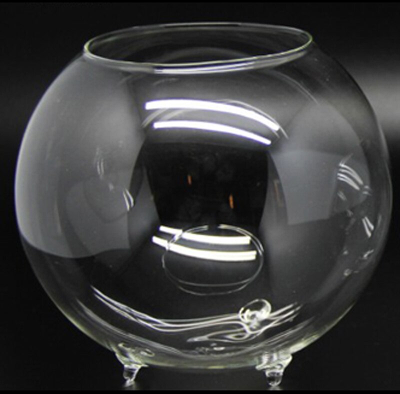 Glass Jewelry Container Aquarium Fishbowl Flower Plants Jar Home Decoration Vase Round Glass Necklace Storage Holder Stand: L 16CM